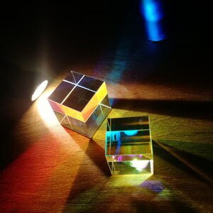 Cubo de luz de 6 caras con prisma cuadrado, Prisma de Color, lente de vidrio óptico, instrumento de experimento