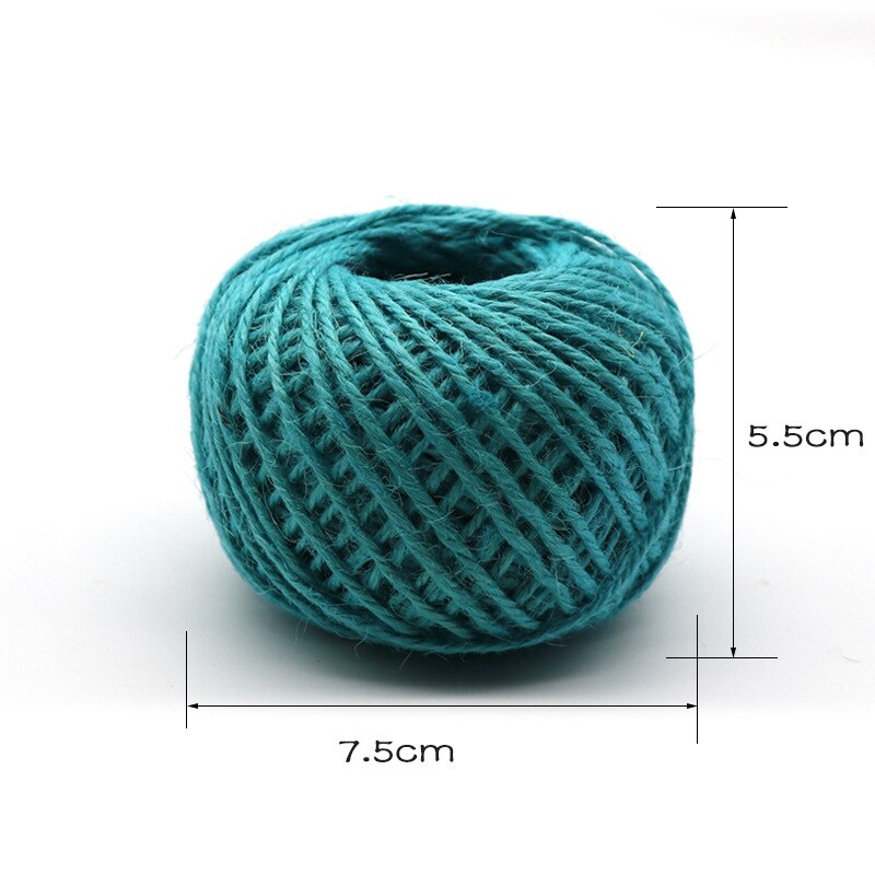 50 M Handmade DIY Color Hemp Rope 2mm Color Braided Rope Photo Wall Decoration Christmas Twine Twine