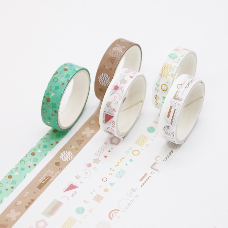 Juego de cintas Washi de 5 uds., cinta adhesiva básica, diario, papelería japonesa, Washitape para álbum de recortes diario, cinta adhesiva decorativa: Castaño