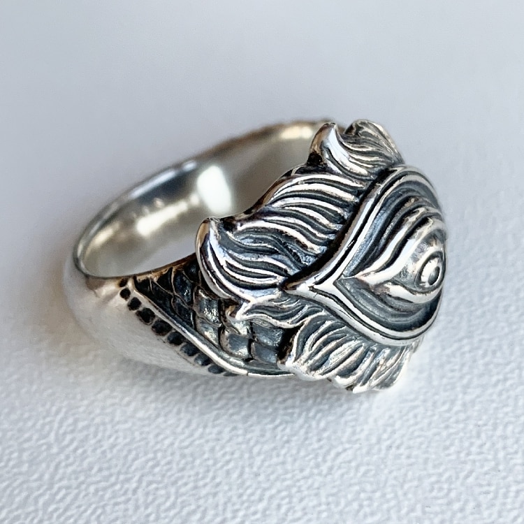 Onlysda-anillo con forma de pluma para hombre, joya con personalidad de comercio exterior, estilo Retro, OSR325