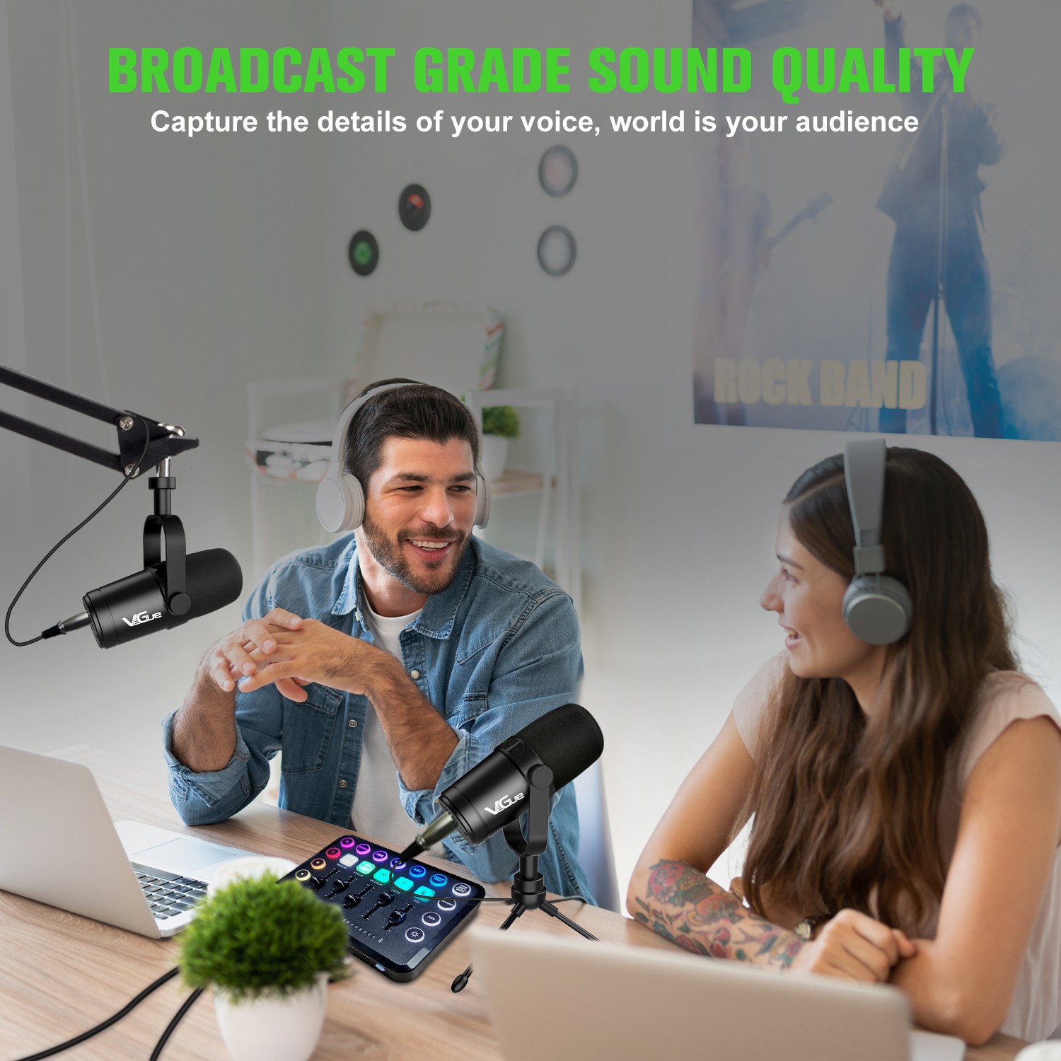 USB/XLR Dynamic Microphone for Broadcast Podcast & Recording Studio Mic for Music & Speech VM70