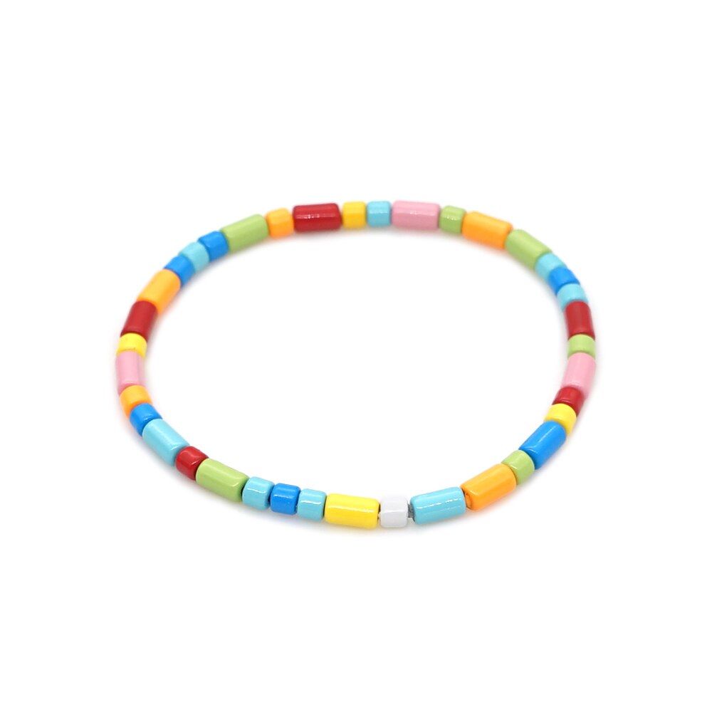 Shinus Rainbow Bracelet For Women Boho Jewelry Summer Jewellry Enamel Tile Bracelets Multicolor Accesorios Armband: RO-B200088A