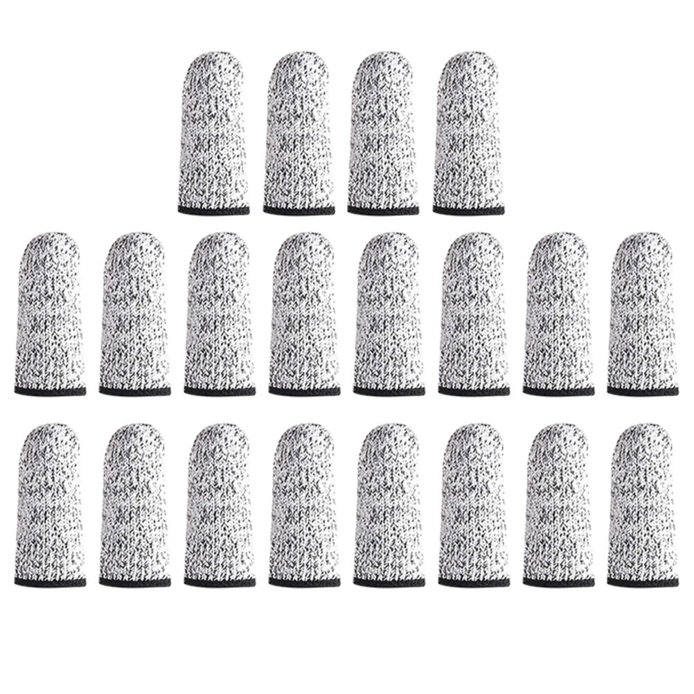 10 Pairs of Finger Sleeve Protectors Cut Resistant Finger Guards (Dark Grey)