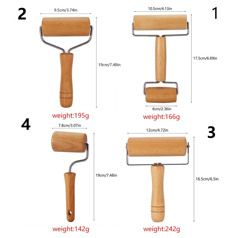 Wooden Pastry Rolling Pin Roller Pastry and Pizza Baker Roller Wooden Baking Crush Nuts Crackers Cookies Kitchen Utensils