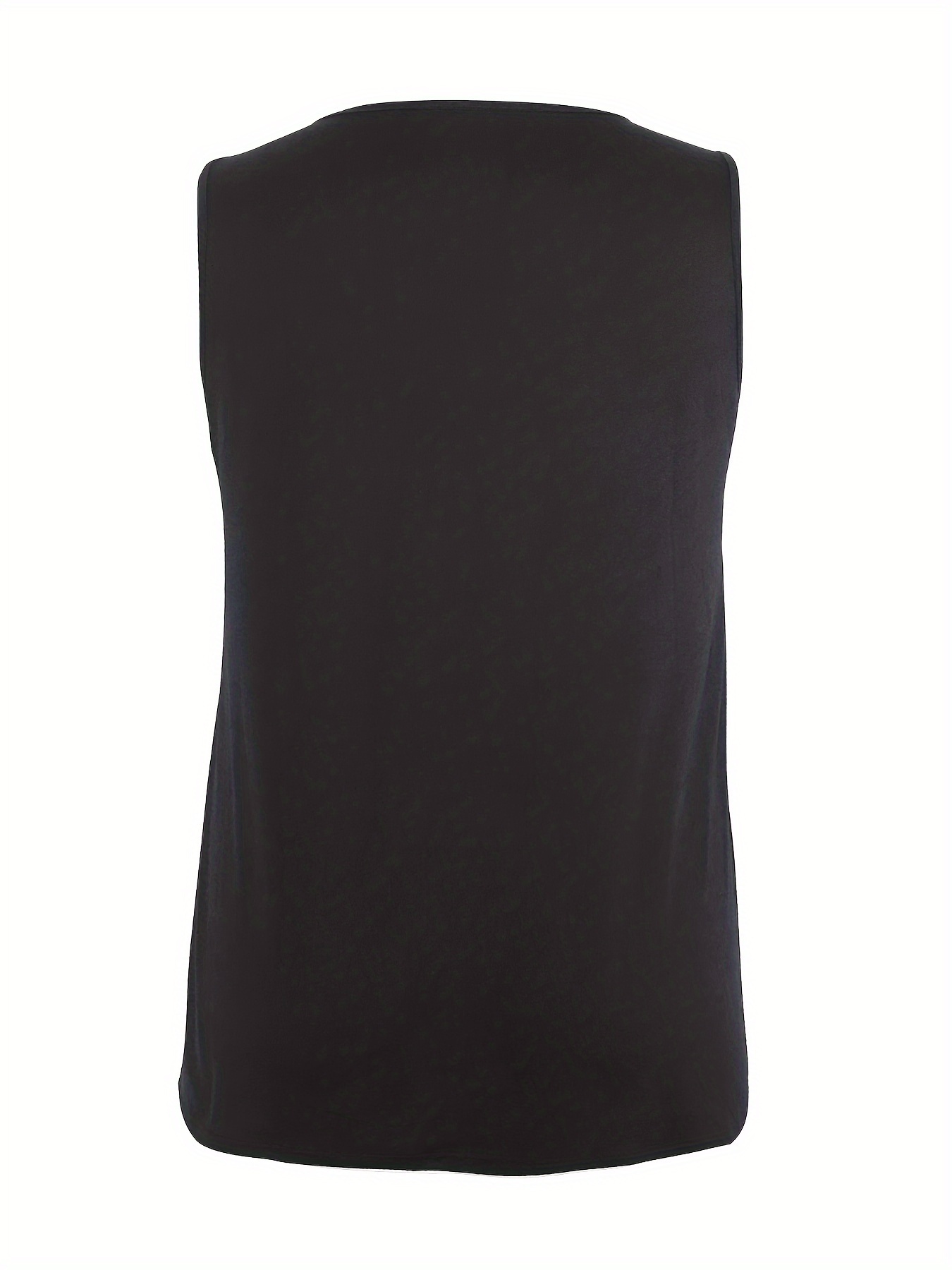 T-shirt Sans Manches à Col Rond pour Femme, Vêtement de Couleur Unie, Grande Taille