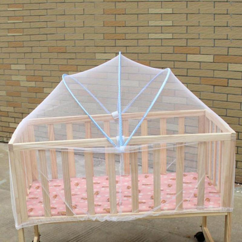 Mosquitera de malla para cama de bebé, accesorios de cúpula, mosquitera para bebé, cuna, cama con parachoques rojos, mosquitera para cuna de bebé, decoración para el cuidado del bebé, Blanca