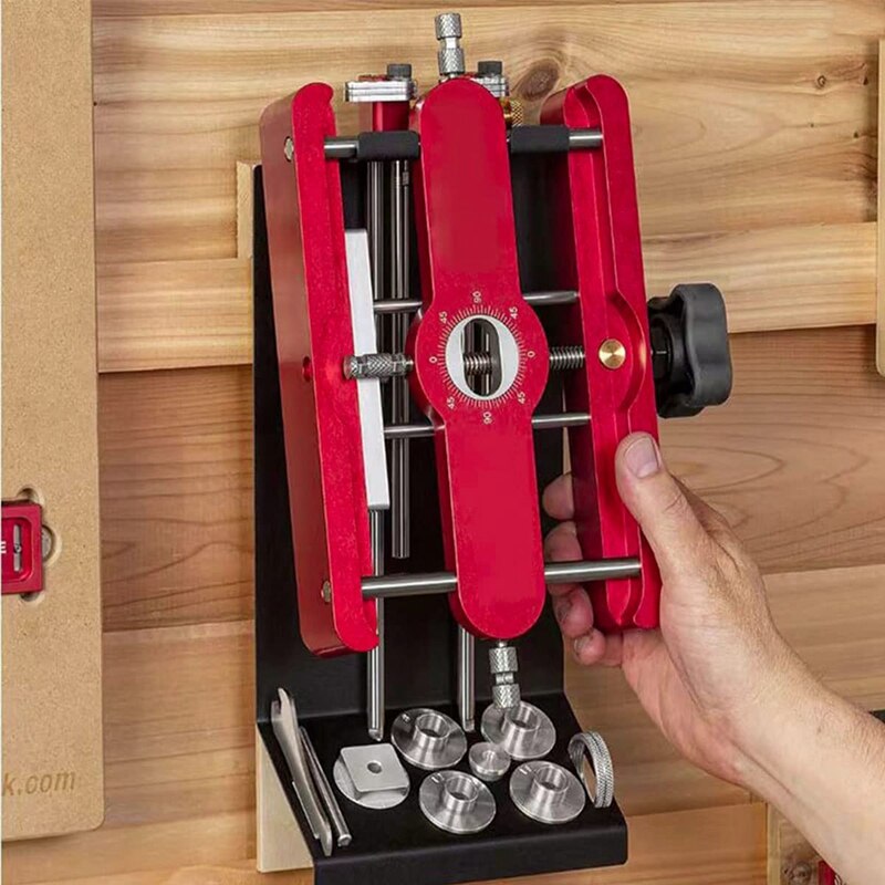 JHD-Precision Mortising Jig And Loose Tenon Joinery 2 In 1 Punch Locator Doweling Jig Connector Fastener Woodworking Tools