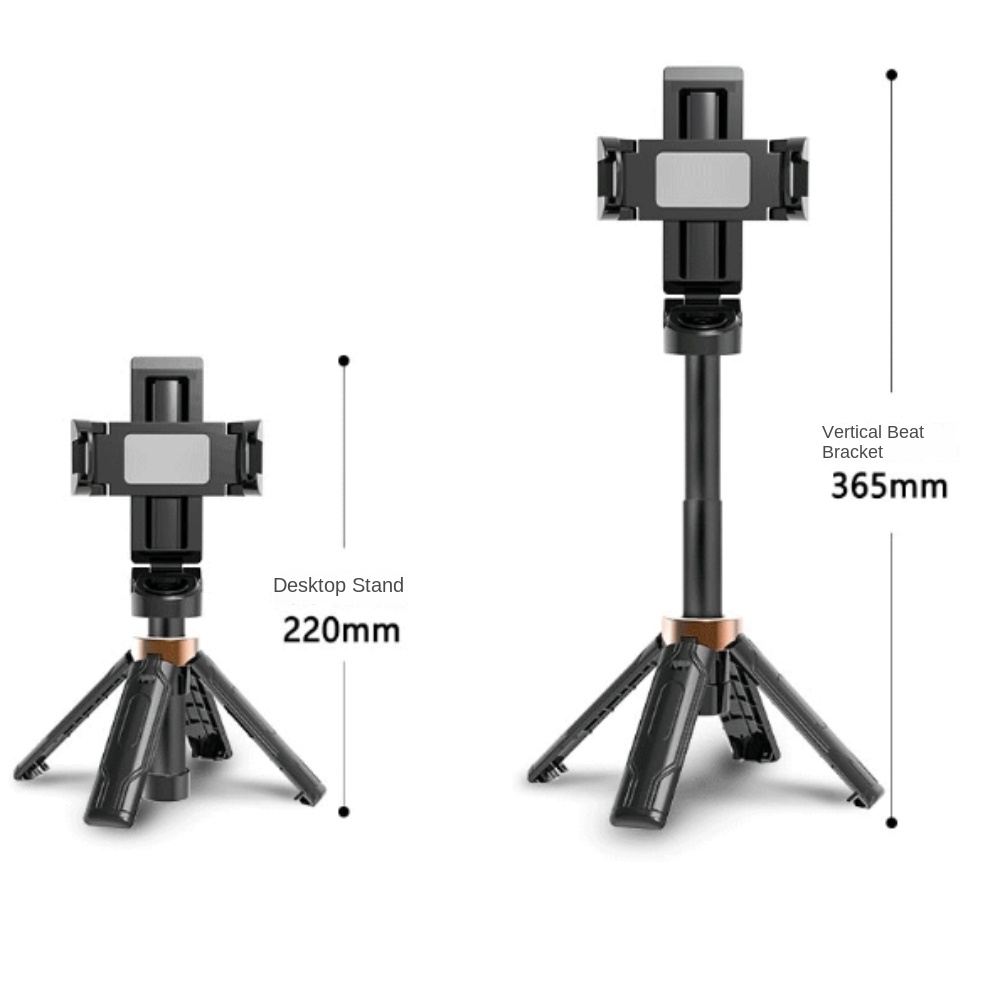 360 Degree Rotation Selfie Stick Scalable Portable Mobile Phone Camera Stand Bluetooth Height Adjustable Flat-standing Quadripod