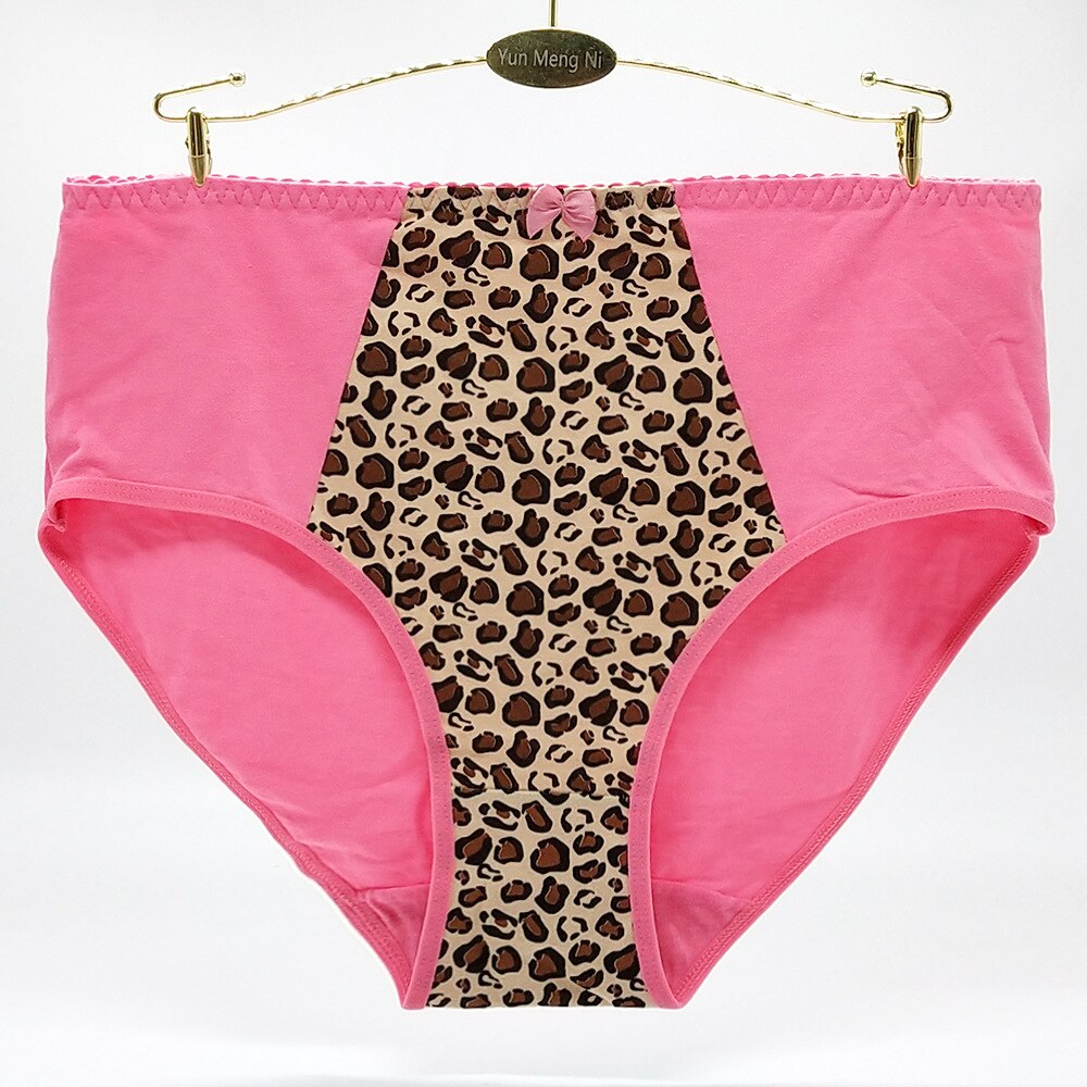 1-10 pcs/lot Big yards 2XL/3XL/4XL panties Large plus size Leopard ladies cotton underwear Women's Mummy pants 89282