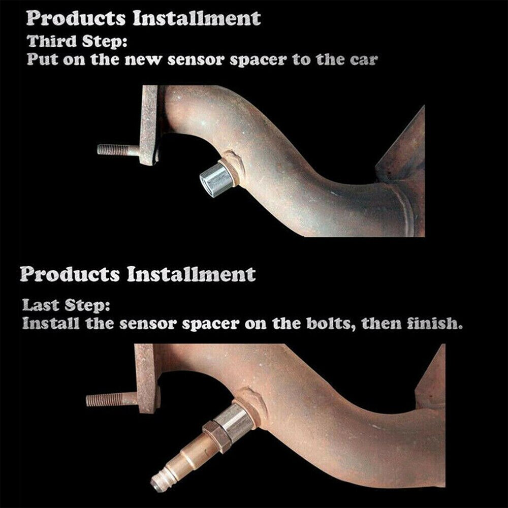 Car Oxygen O2 Sensor Adapter CEL Fix Check Engine Light Eliminator M18*1.5 Extender Adapter Fitting Eliminator Test Pipe