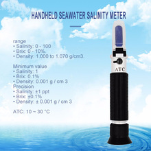 High-precision Refractometer Salinity Scale Display Atc Refractive Handheld Seawater Salinity Meter 0-100 With Box Measuring