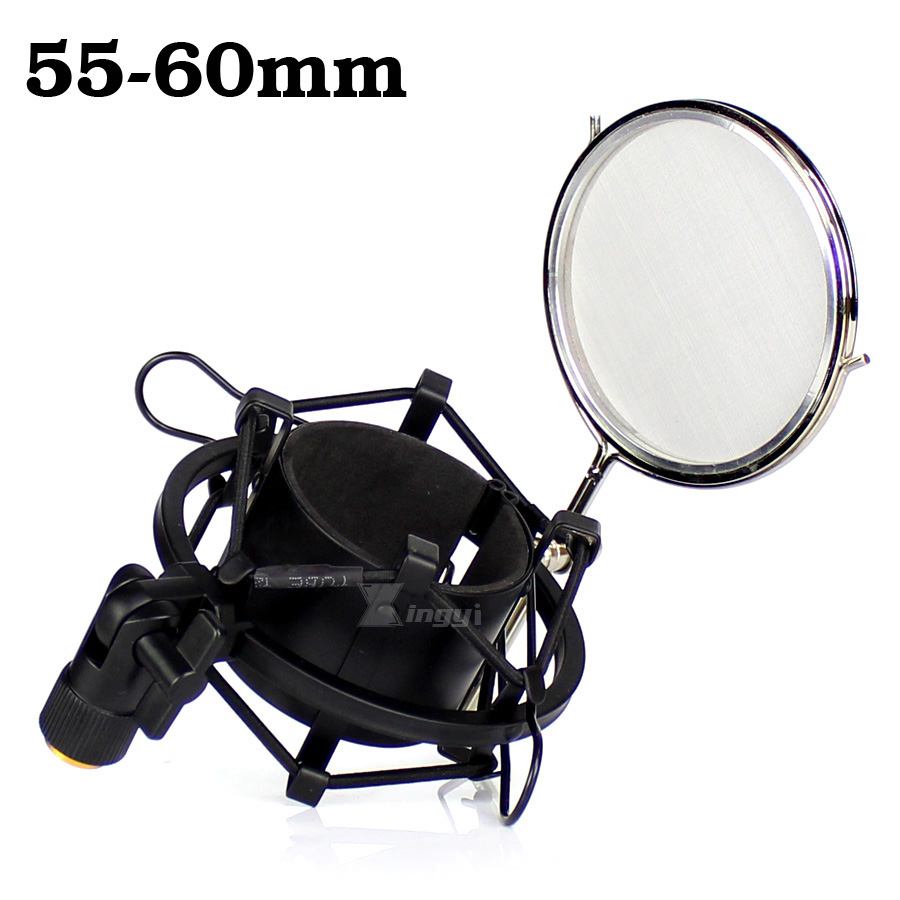 55mm-60mm Metalen Spider Microfoon Stand Wind Screen Shockmount Popfilter Shock Mount Microfoon Houder Voor Superlux CMH8B CMH8AH CMH8CH: Default Title