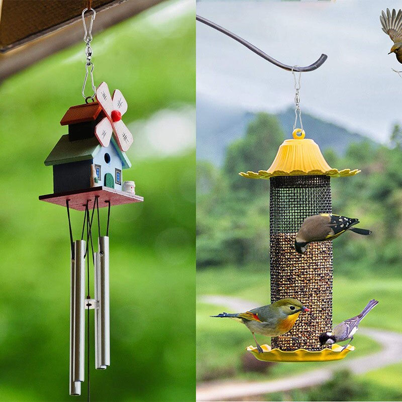 10 Stks/set 3.15 Inch Glad Spinning Dual Clip Wartels Wind Spinner Hangers Spiraal Staarten Twisters Voor Windgong Outdoor