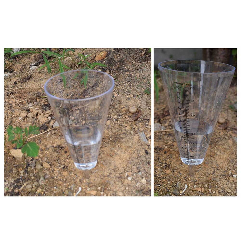 Outdoor Garden Plastic Portable Conical Rain Meter Gauge Stake Measuring Cup Rain Gauge Practical Water Soil Outdoor Rain Gauge