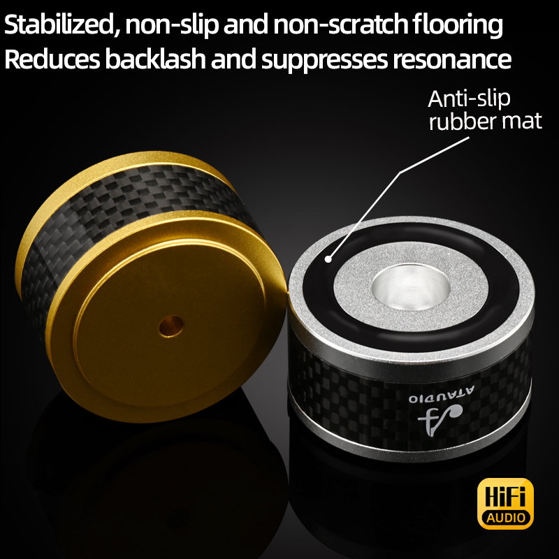 4PCS HiFi Speaker Shock Absorber Hi-end Carbon Fiber Solation Feet Pad for DAC Stereo Audio Speaker Amplifier