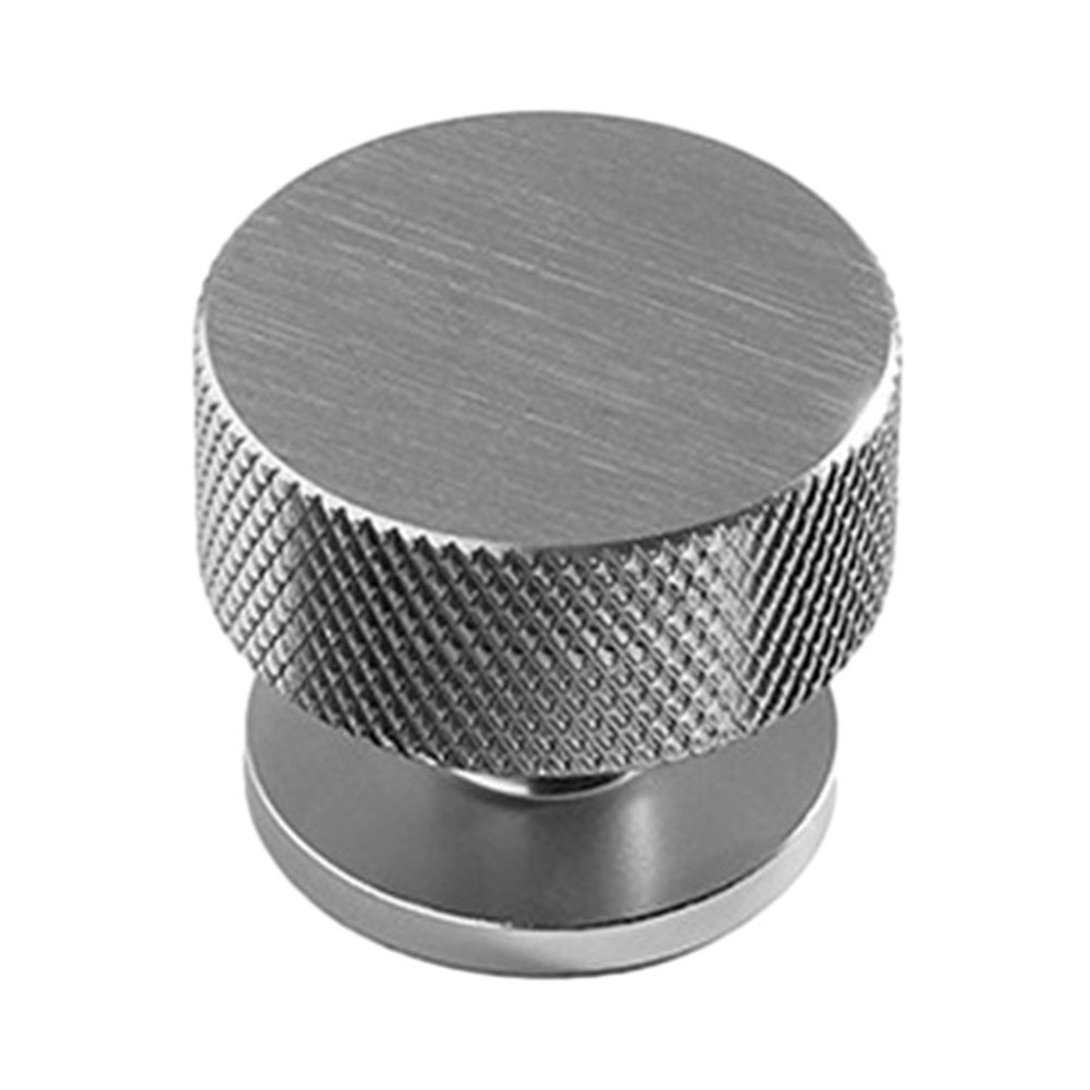 Ronde Messing Meubelgrepen Gekartelde Kastknop Mat Zwart Aluminium Keukenkast Deur Kast Lade Deurknop: Zilver