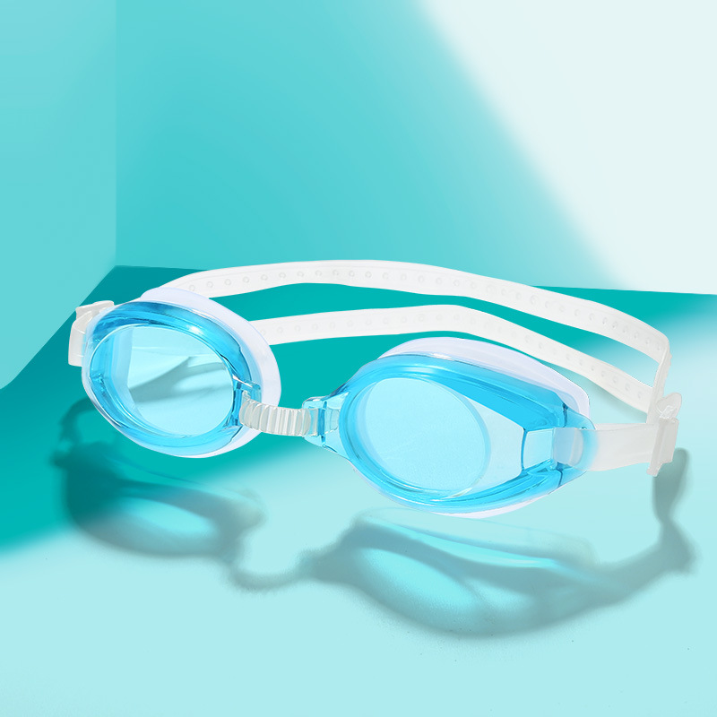 High-definition zwembril voor volwassen zwemuitrusting Waterdichte bril voor volwassenen Platte transparante duikbril: Sky Blue