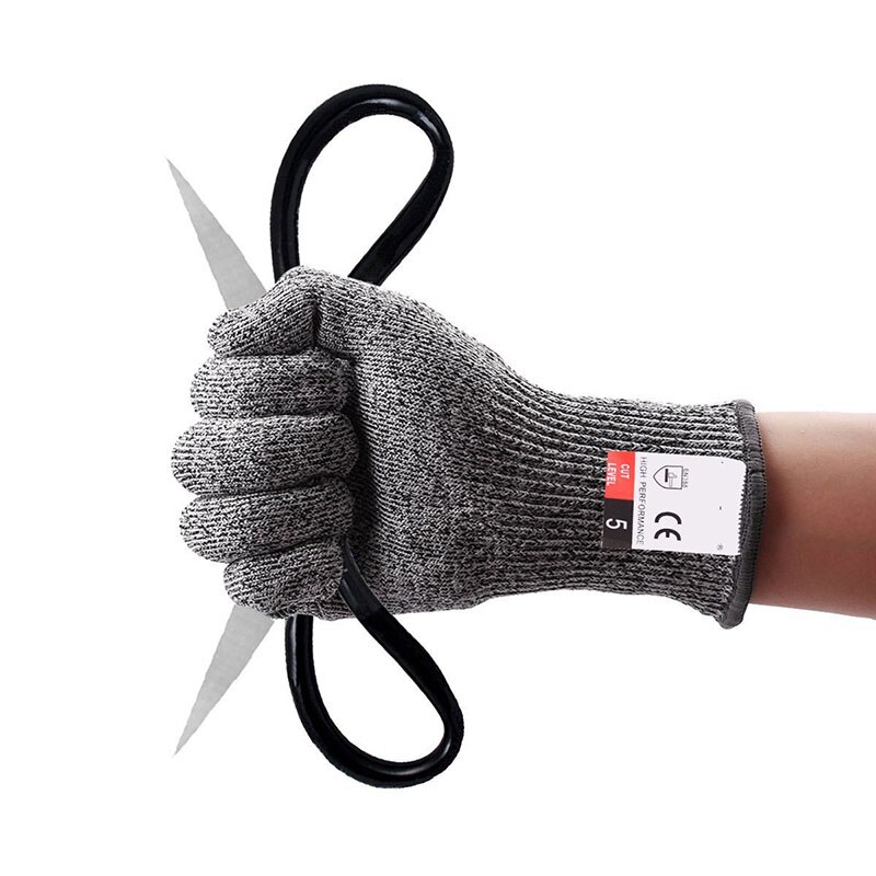 5 Veiligheid Snijbestendige Veiligheid Handschoenen Anti Cut Proof Handschoenen Gmg Grey Hppe Ansi Anti-Cut Niveau Werk handschoenen Keuken Tuin Butcher