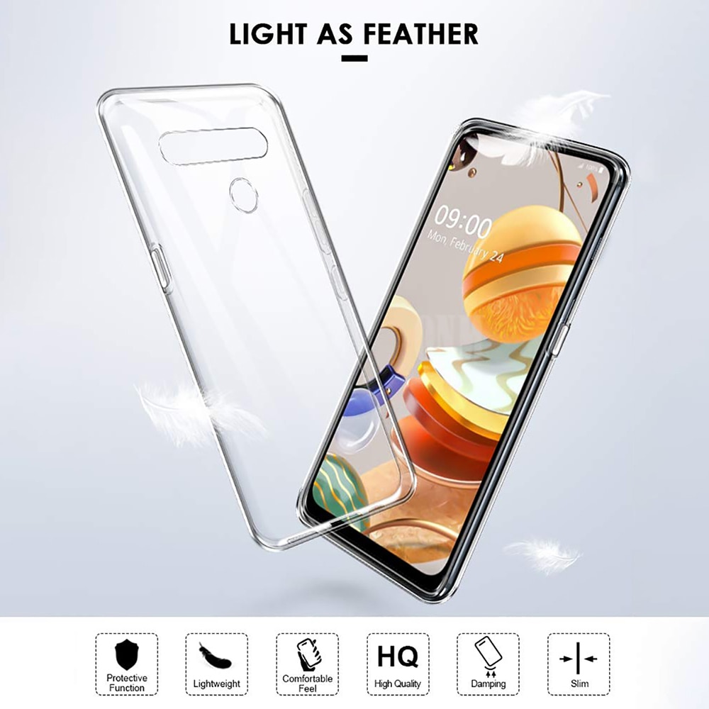 Transparent Original Phone Case LG K20 K30 K40 K40S K41S K50 K50S K51S K61 Q60 Q70 Soft TPU 360 Protective Clear Girl Back Cover