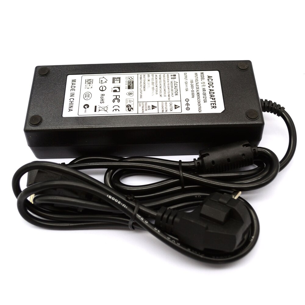 Ac 100v-240v omformer strømadapter  dc 12v 10a strømforsyning eu/us/uk plugg  dc 5.5*2.5mm for cctv kamera