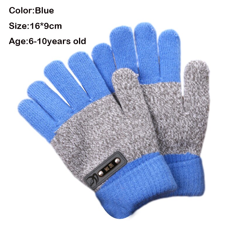 Children's Warm Gloves Kids Boys Thicken Keep Warm Finger Mittens Soft Multicolor Mosaic Color Children's Accessories: K