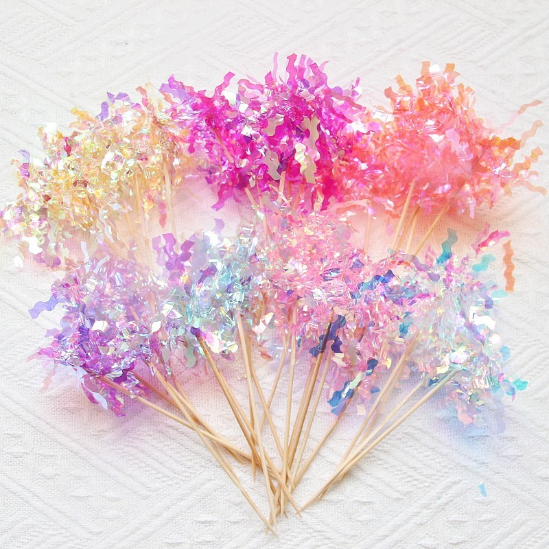 5-50 stk. glitter dusker kaketopper snøfnugg ballform cupcake toppers til jul bursdagsfest babyshower kakedekor