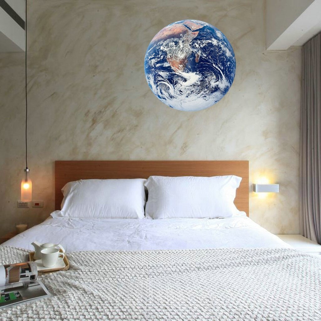 30cm 3D Large Moon Fluorescent Wall Sticker Removable Glow In The Dark Sticke Moth-proofing moistureproof#0204y10
