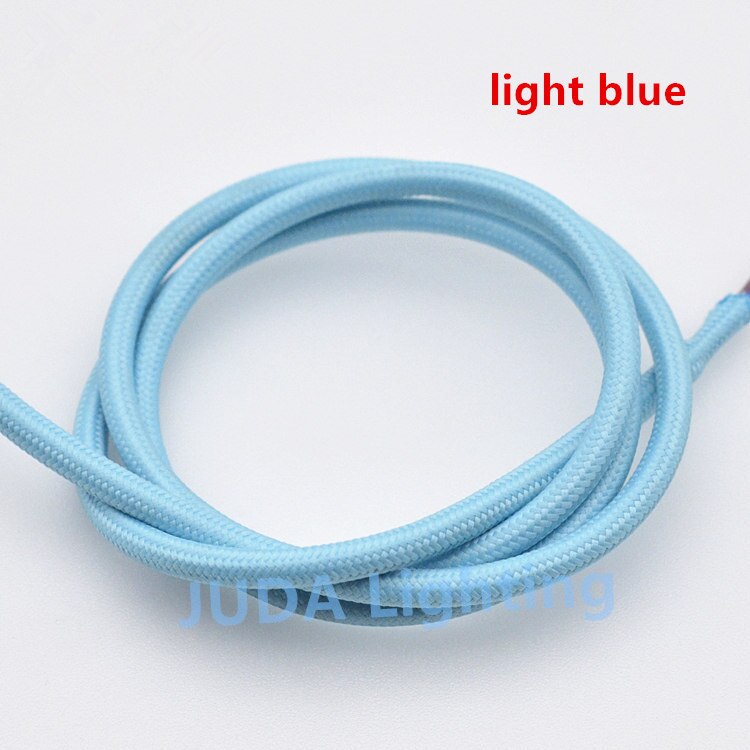 Colorful braided wire cable Cable Assemblies Electrical Wires for ceiling rose canopy led pendant light chandeliers ceiling lamp: light blue