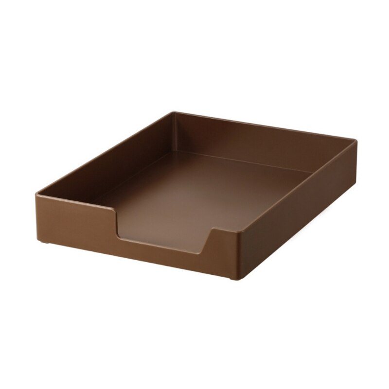 Stackable Desk Organzier Container Stackable File Holder Magazine Holder Makeup Storage Case Desk Storage Case: Brown