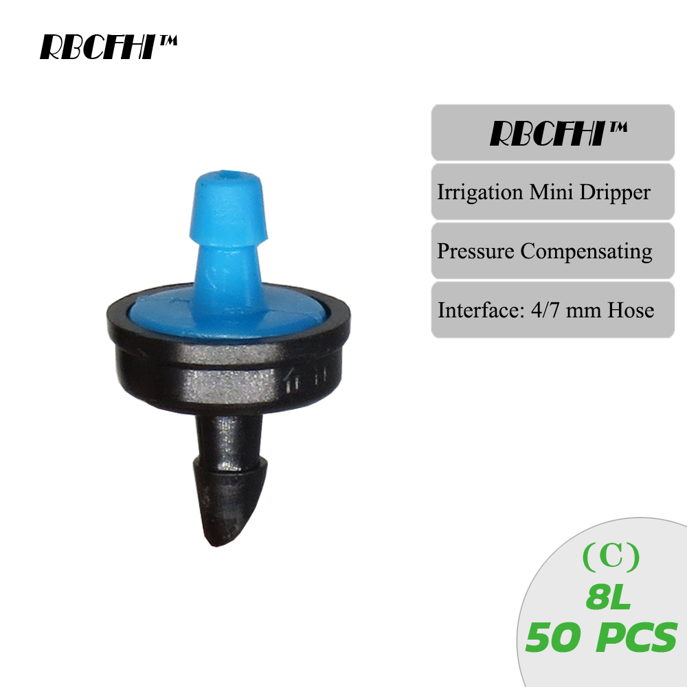 RBCFHI 4/6/8/10/20/30/40/50/60L Fixed Flow Pressure Compensating Drip Emitter Self-Cleaning Durable Garden Irrigation Dripper: Red