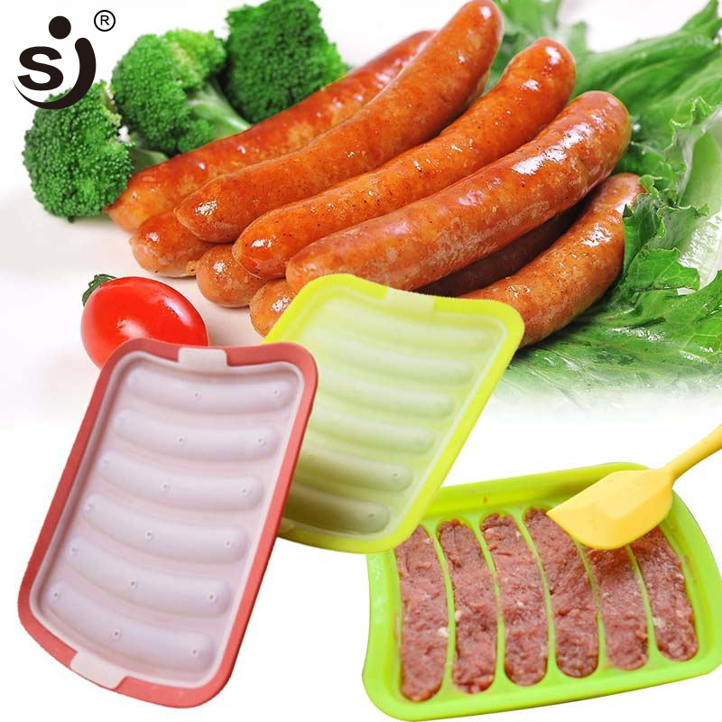 Sj pølsemager forme madlavning skinke silikone form gør det selv hundekød fjerkræ værktøj skinke pølse køkkengrej køkken tilbehør