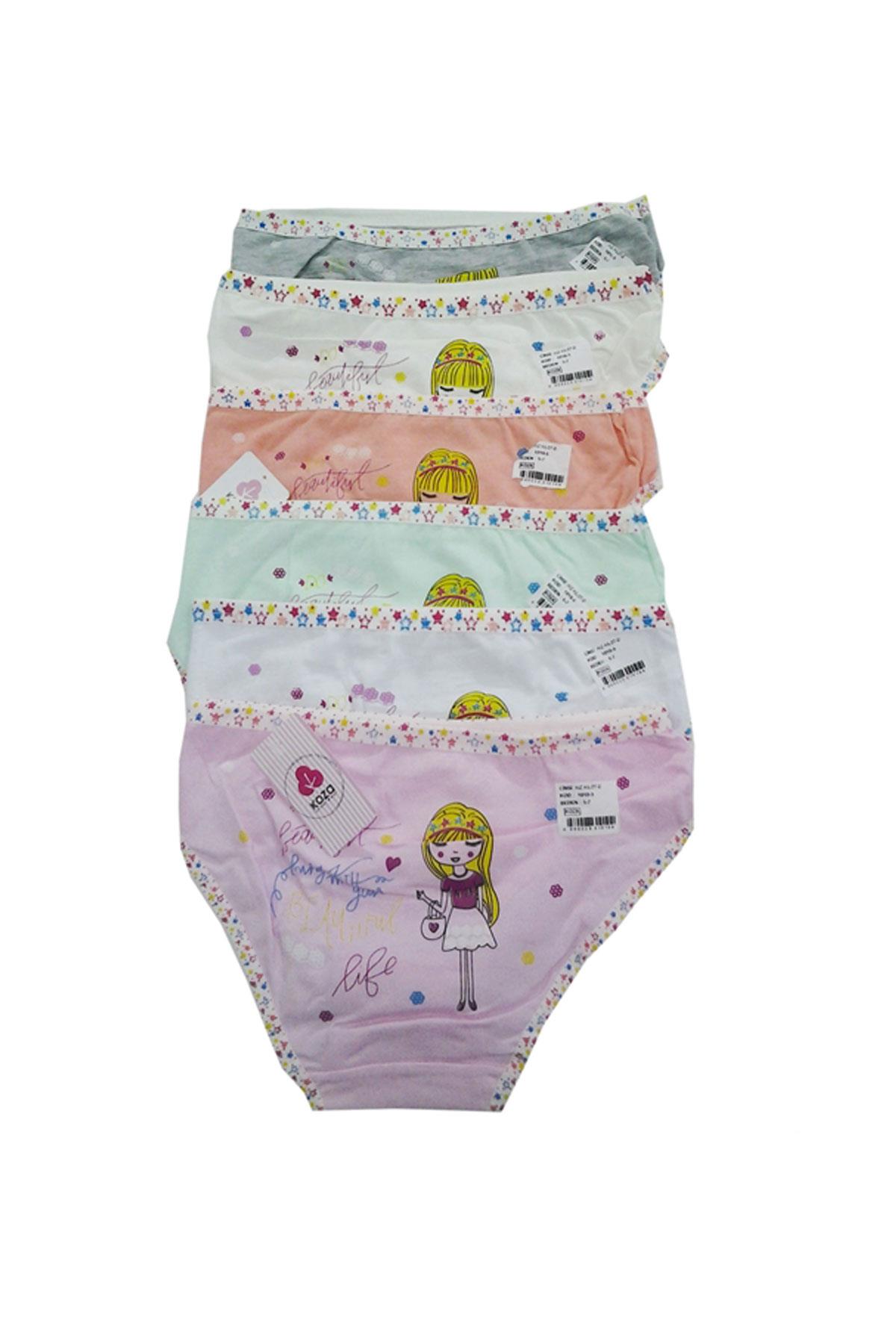 Cocoon Colorful Pattern Printed Female Child Briefs Panties 6 pieces Bundle