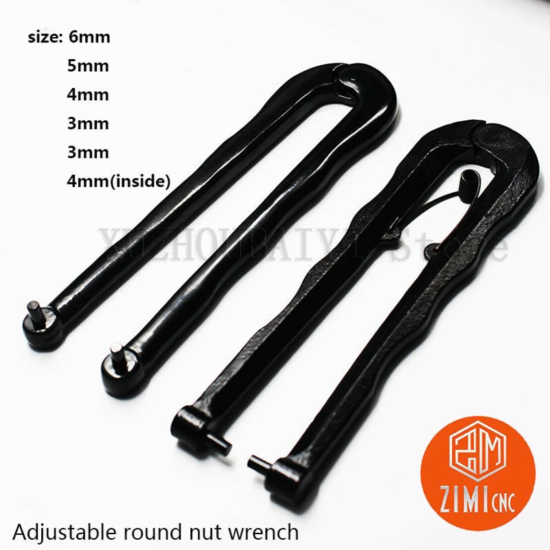 4Mm Verstelbare Ronde Moer Handvat Zwart Pin Tang Hoek Grinder Wrench Dubbele Pin Multifunctionele Open End Universal Wrench