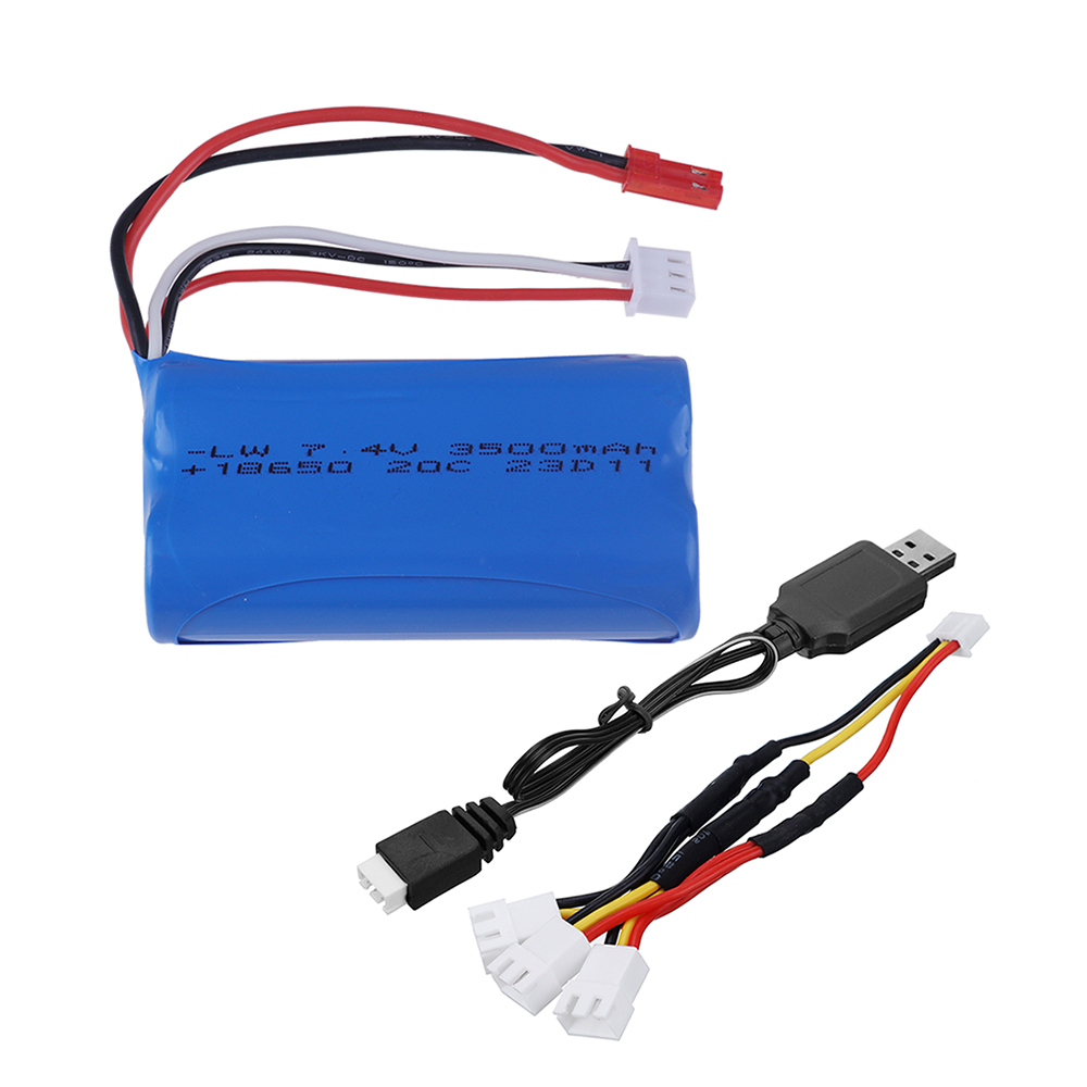 18650 7.4V 3500mAh Li-ion Battery With JST Plug 2S for UDIRC UD1601 UD1602 UD1604 UD1607 SG1603 SG1604 RC Flat Sports Car Toys​: Gold