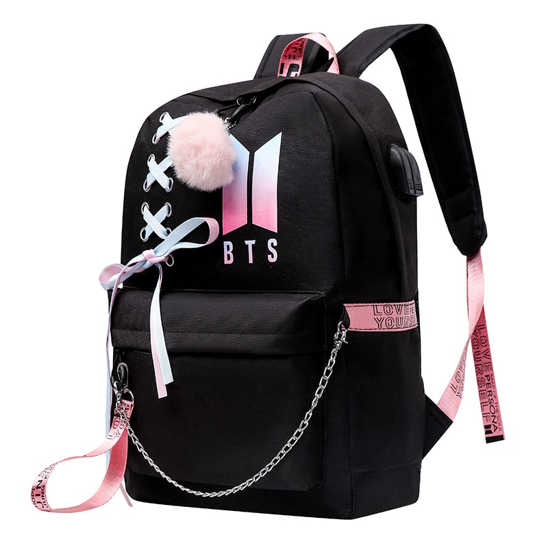 Toile Usb sacs d'école pour filles adolescents sac à dos femmes sacs de livres grande capacité Harajuku filles sac à dos pour ordinateur portable mochila escolar