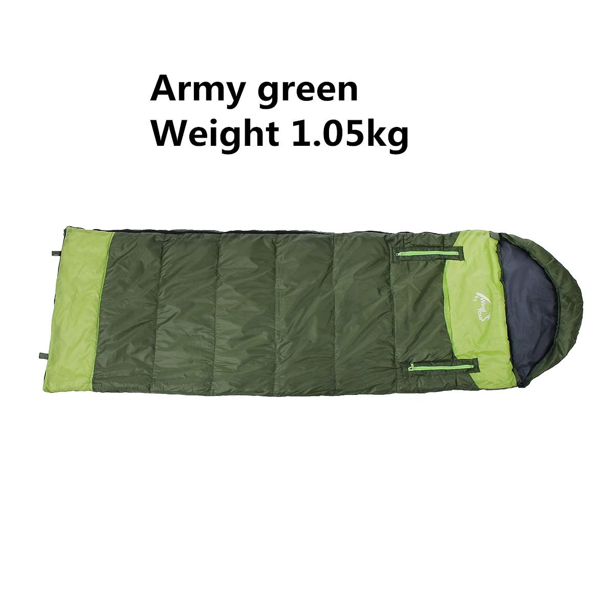 Outdoor Camping Sleeping Bag winter warm Ultralight Compression Pack Envelope Waterproof Spliced double Sleeping bag +Storag bag: Green 1.05kg