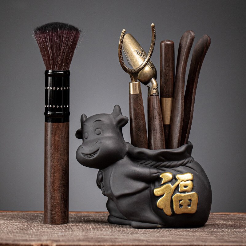 Tea Ceremony Six Gentlemen Tea Accessories Sandalwood Tea Knife Tea Clip Tea Spoon Tea Needle Practical Tea Set Ornaments ZH598: Colour 5