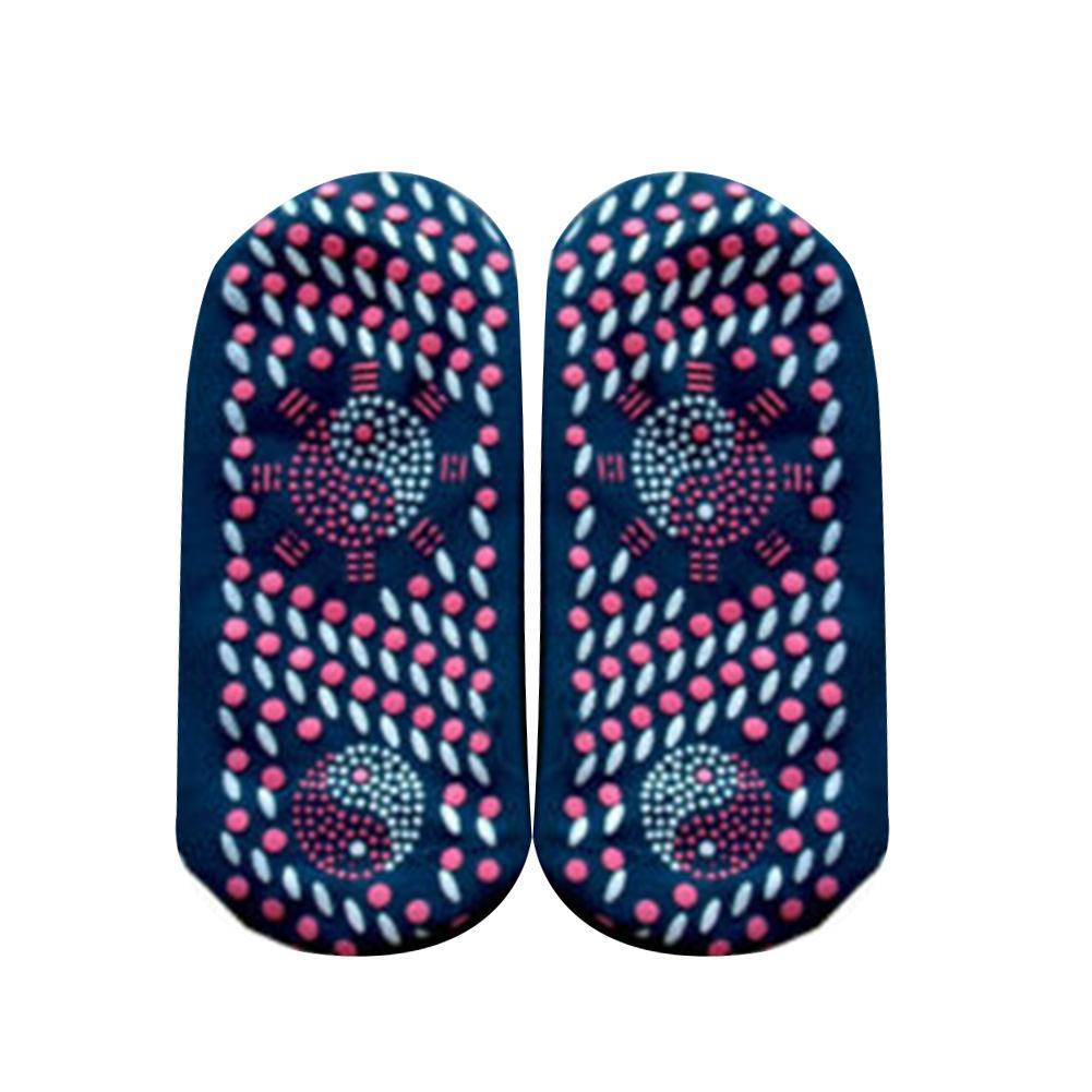 Magnetiske sokker terapi komfortable selvopvarmende sundhedspleje sokker turmalin åndbar massager vinter varme fodpleje sokker: Blå