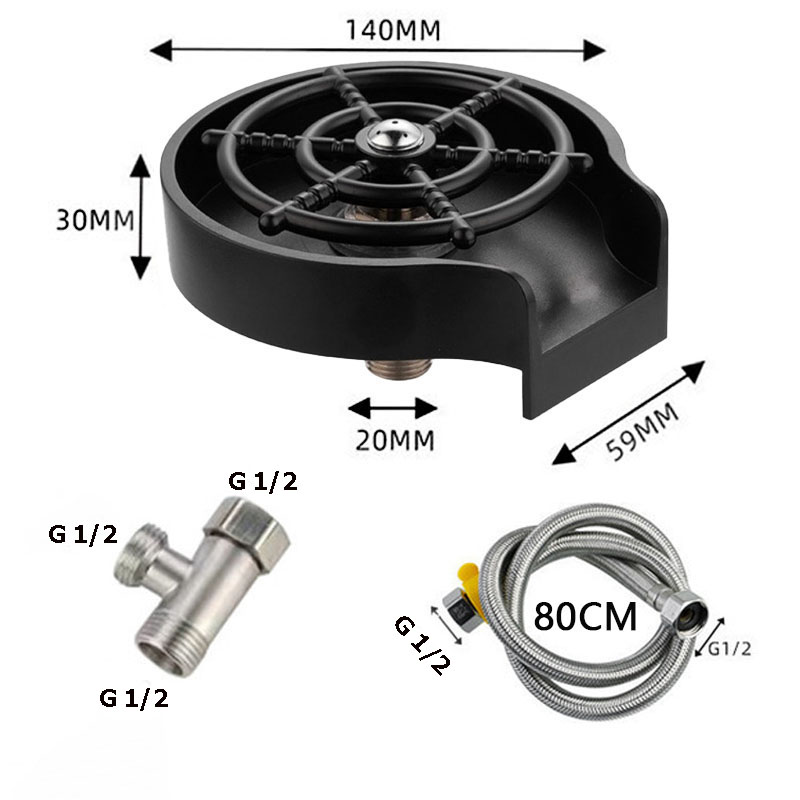 High Pressure Automatic Glass Cup Washer Kitchen Sink Rinser Machine Bar Cup Cleaner for Beer Milk Bottle Tea Cup Cleaning Tools: plum