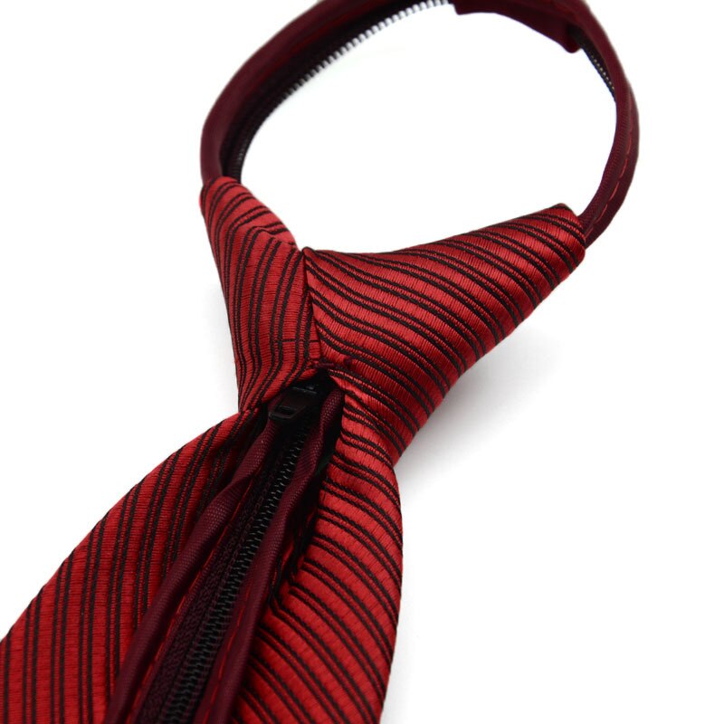 Faroonee Men's Zipper Tie Commercial Formal Suit Lazy Neck Ring Necktie Neck Tie Striped Male Wedding Narrow Cravate