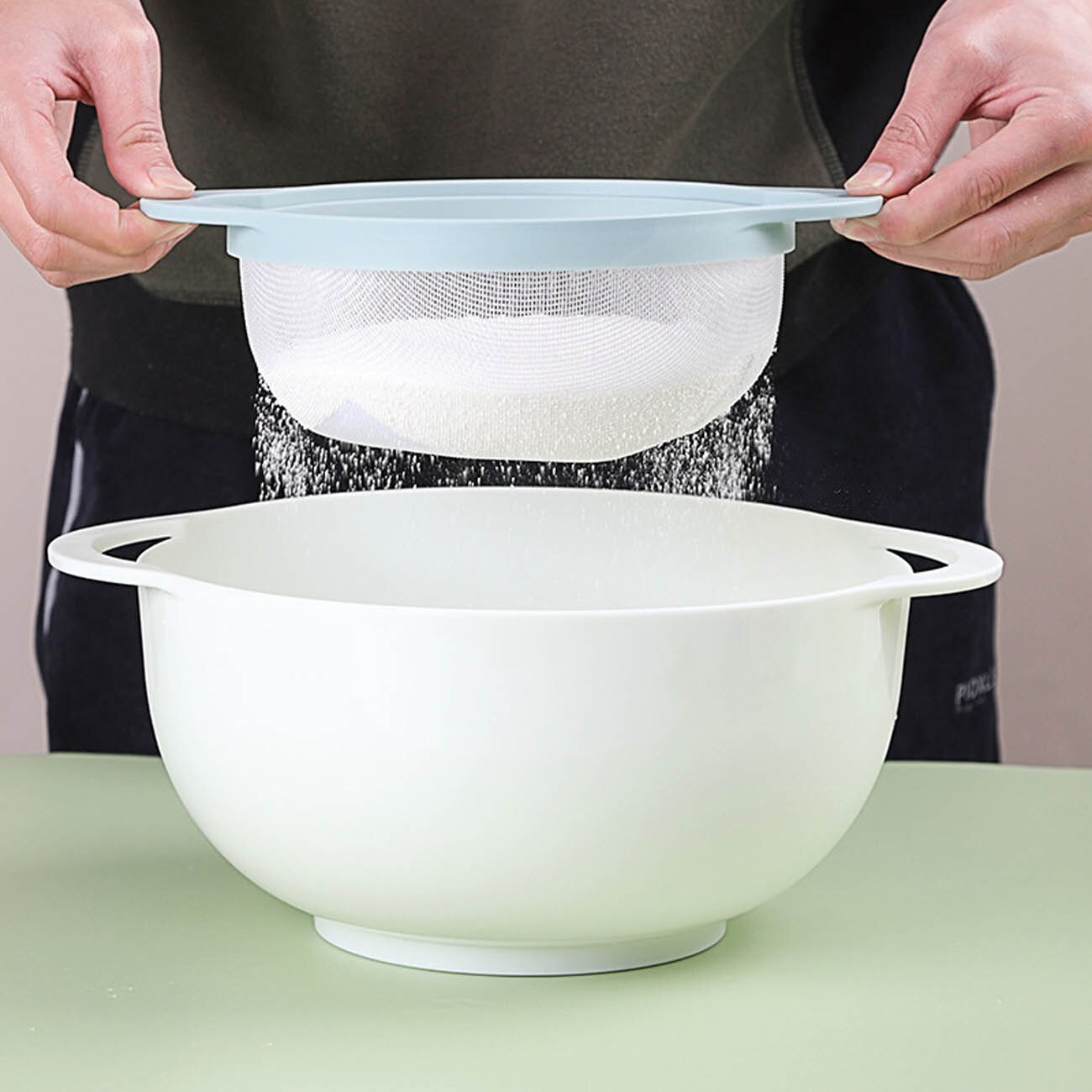 8PCS Mixing Rainbow Bowls Set Kitchen Bowl Set Salad Bowl Plastic Baking Measuring Cup Measuring Spoon Set Kitchen Gadgets