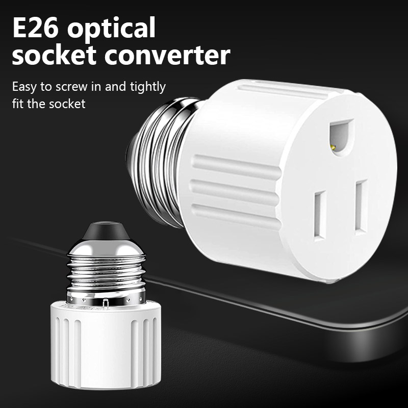 E26 Lamp Holder Converter Flame Retardant Bulb Base Screw Adapter US Prong Light Socket Outlet Fit for 2/3 Prong Convert Accesso