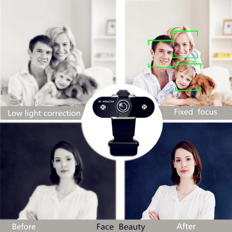 Webcam Full Hd 2K/1080P/720P/480P Video Web Cam Autofocus met Microfoon Usb Webcam 1080P Web Camera Voor Pc Desktop Laptop