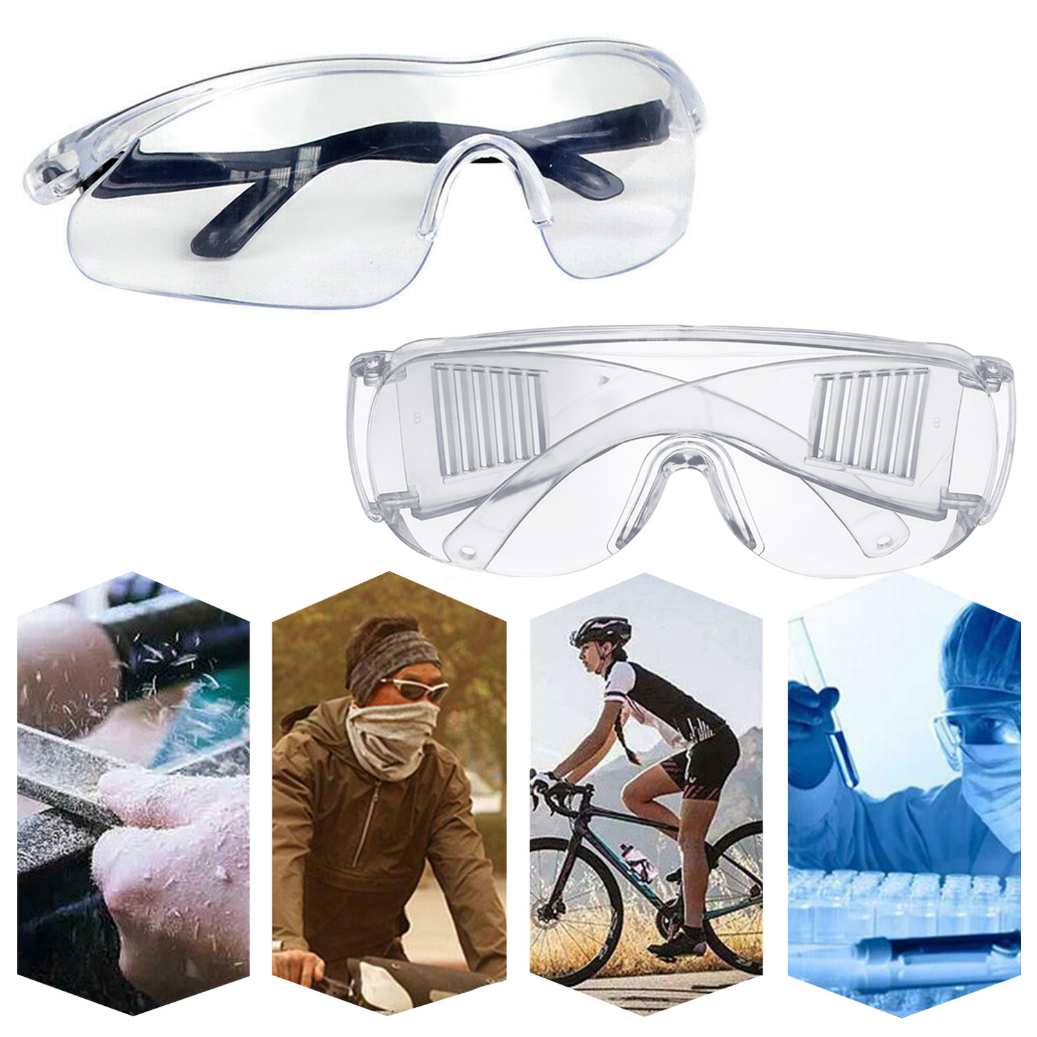 Clear Anti Dust Splash Speeksel Veiligheidsbril Veiligheidsbril Voor Ziekenhuis Bus Office Rijden Laboratorium Outdoor Activiteiten