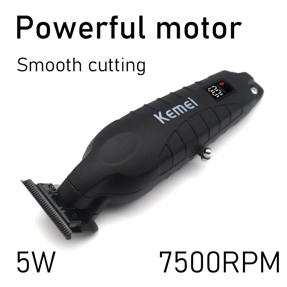 Kemei KM-2293 Full Metal Trimmer for Men Zero Gapped Finishing Machine DLC T-Blade Hair Trimmer Machine LED Haircut