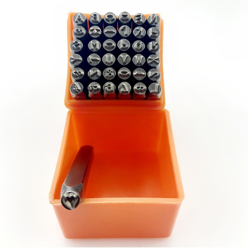 37 pçs 3mm números alfabetos perfurador ferramentas de aço letra número selos conjunto de metal endurecido couro artesanato selo ferramentas kit