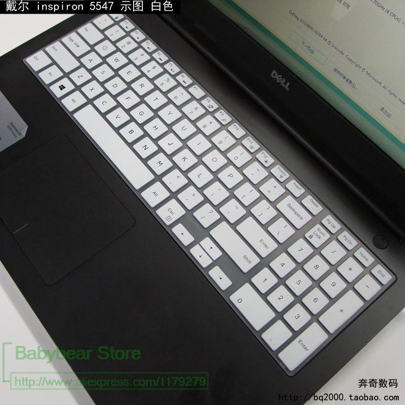 15.6 inch laptop keyboard cover Protector for Dell inspiron 15 7559 7000 3543 3559 3558 5559 3000 5000 15CR series 15cr-4528b: white