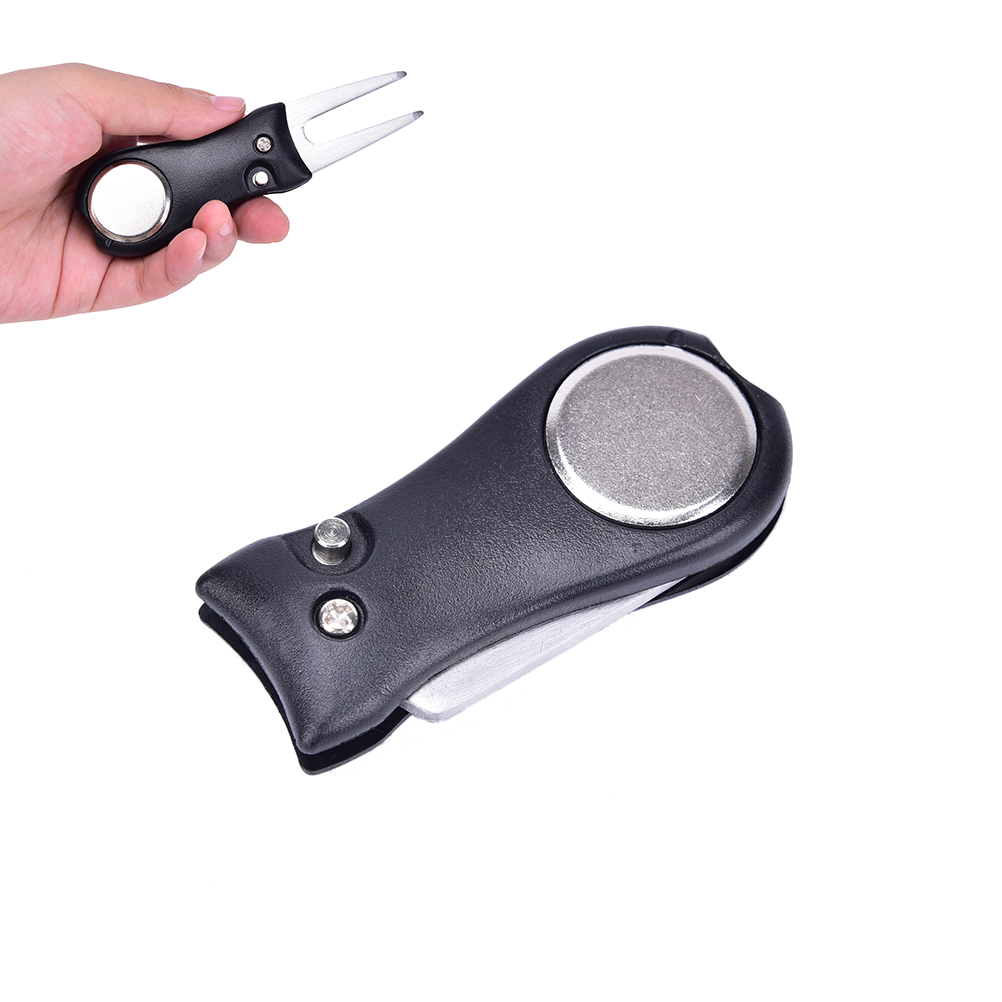 Folded Golf Repair Pitch Divot Repair Switchblade Tools Golf Ball Marker Kit