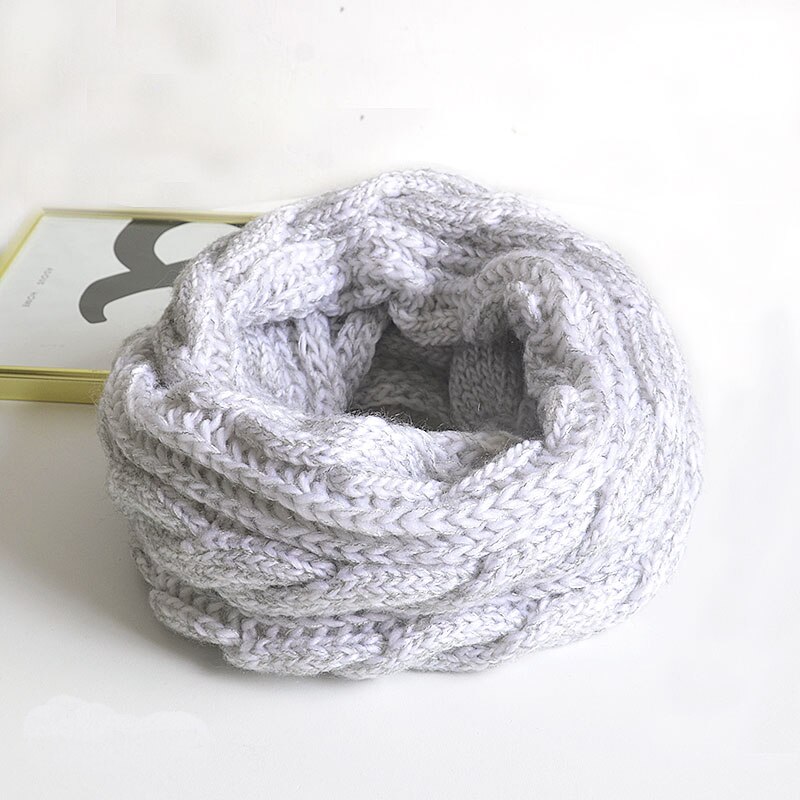 Snood Scarf Thick Knitted Winter Warm Women Ring Scarf Unisex Color Matching Soft Neck Loop Scarfs Circle Top: color8