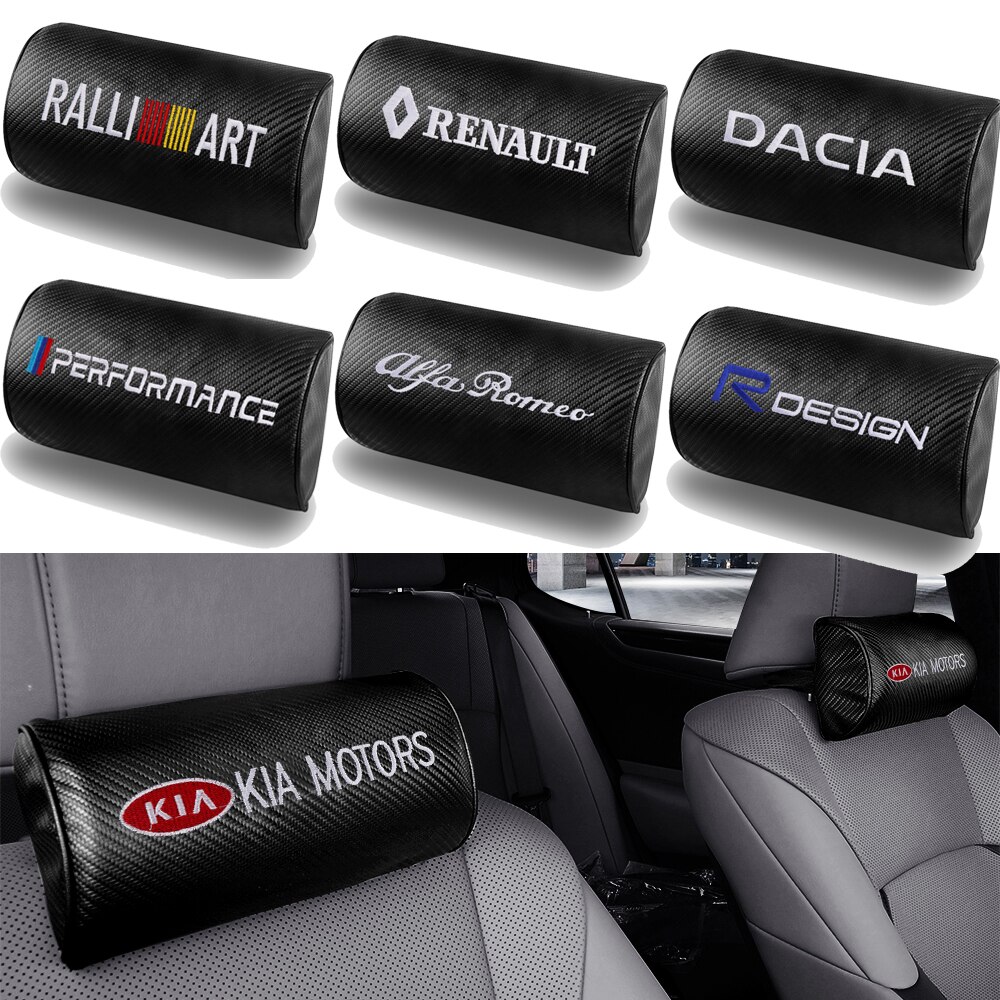 Voiture 2 pièces Cashion Coussins de Cou deux Côtés En Cuir Pu Simple Appui-Tête Pour Honda CIVIC Mugen INSPIRER XR-V CR-V CR-Z Ajustement Pilote